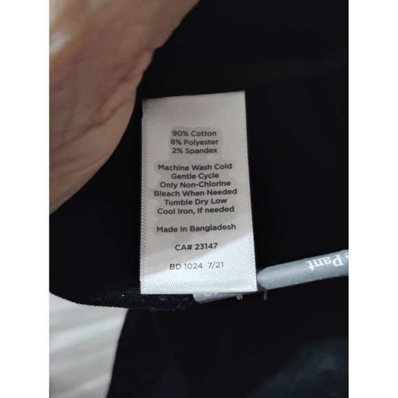 Talbots NWT velour pants black slim leg ankle lgth. size 10 cotton poly spandex - Picture 6 of 7